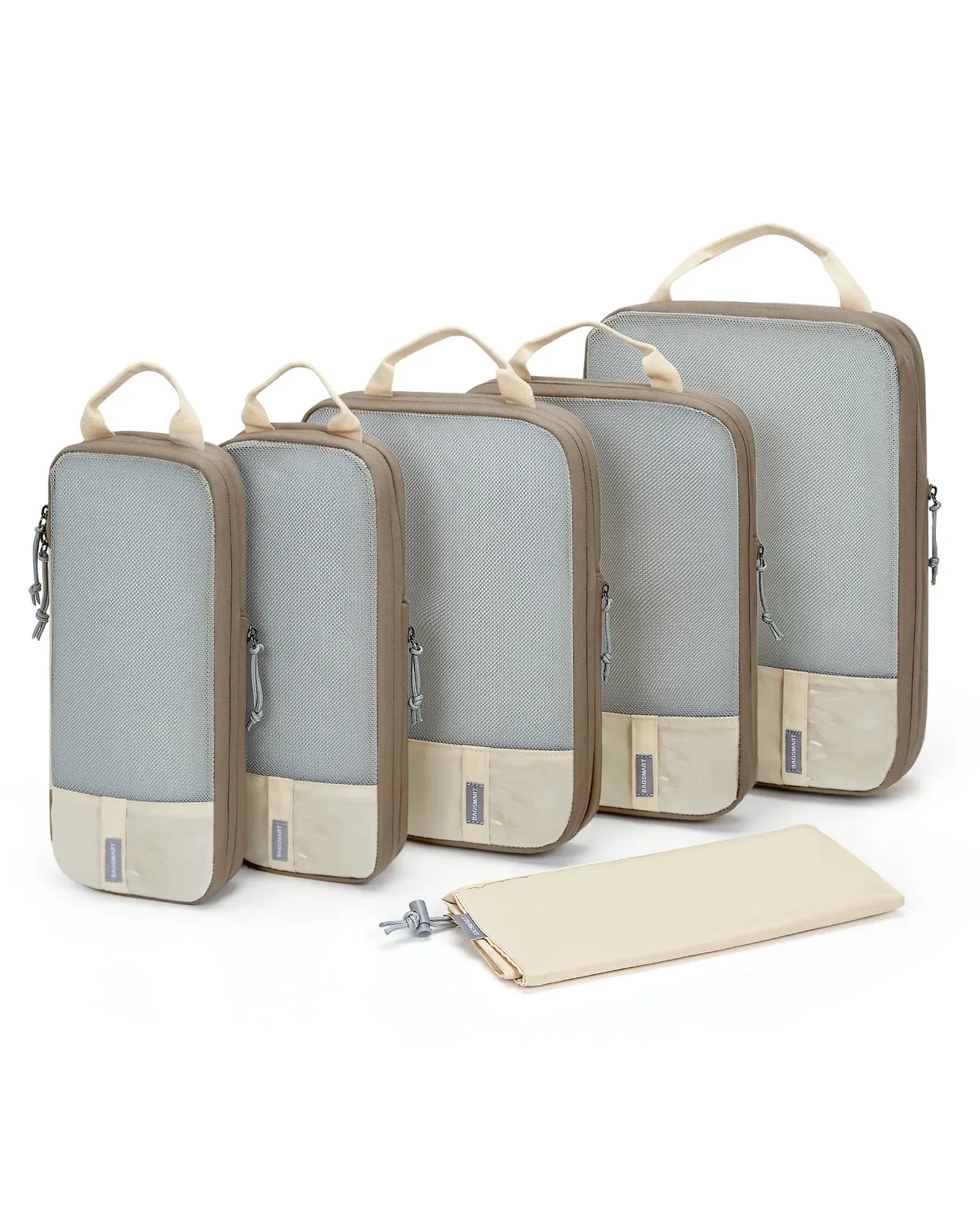 bagsmart-cubes d'emballage de compression pour voyage, sacs à bagages légers et durables, essentiels de voyage, ensemble de 6, 4/2