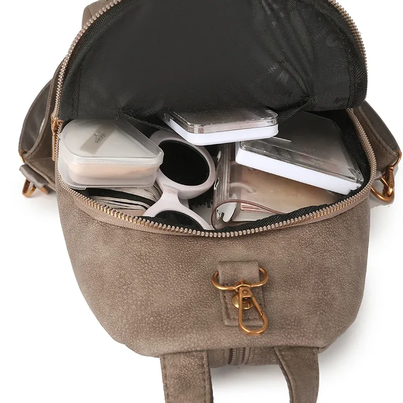 sac à dos rétro concis en pu pour femmes, sac de voyage polyvalent de grande capacité, à la mode, sens avancé, décontracté, nouvelle collection 2025