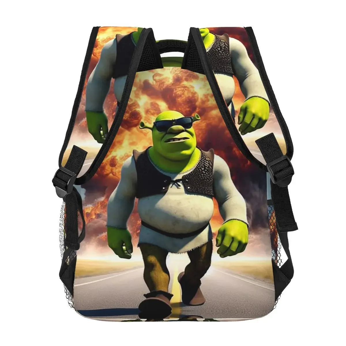 sacs à dos graphiques cherub shrek meme pour garçons et filles, sacs d'école pour enfants, sac à dos de voyage de dessin animé, sac à bandoulière de grande capacité