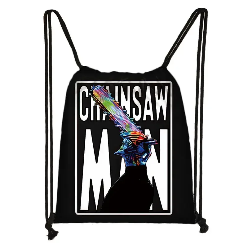 sac à dos de voyage avec tronçonneuse pour homme et femme, imprimé de proximité, denji pochita makima manga harajuku