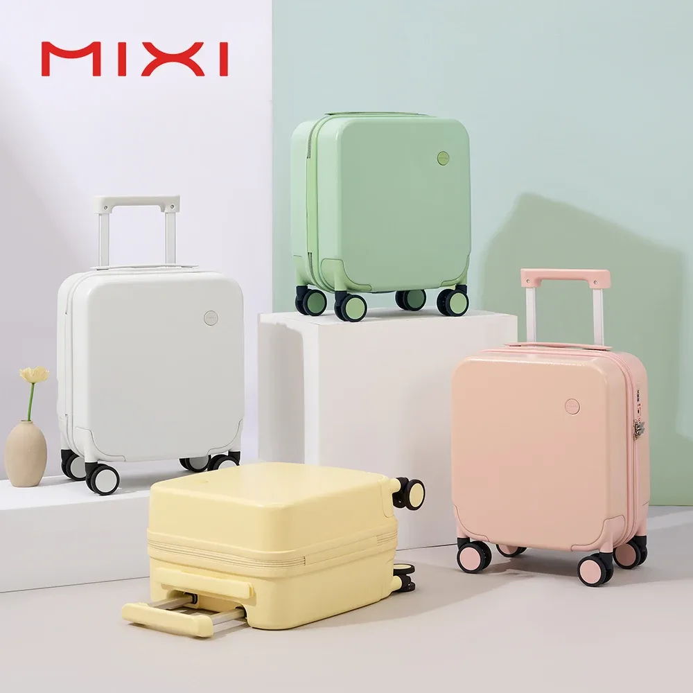 mixi 14 pouces sous le siège bagage à main léger mini valise pc petits enfants sac tsa serrure voyage costume 