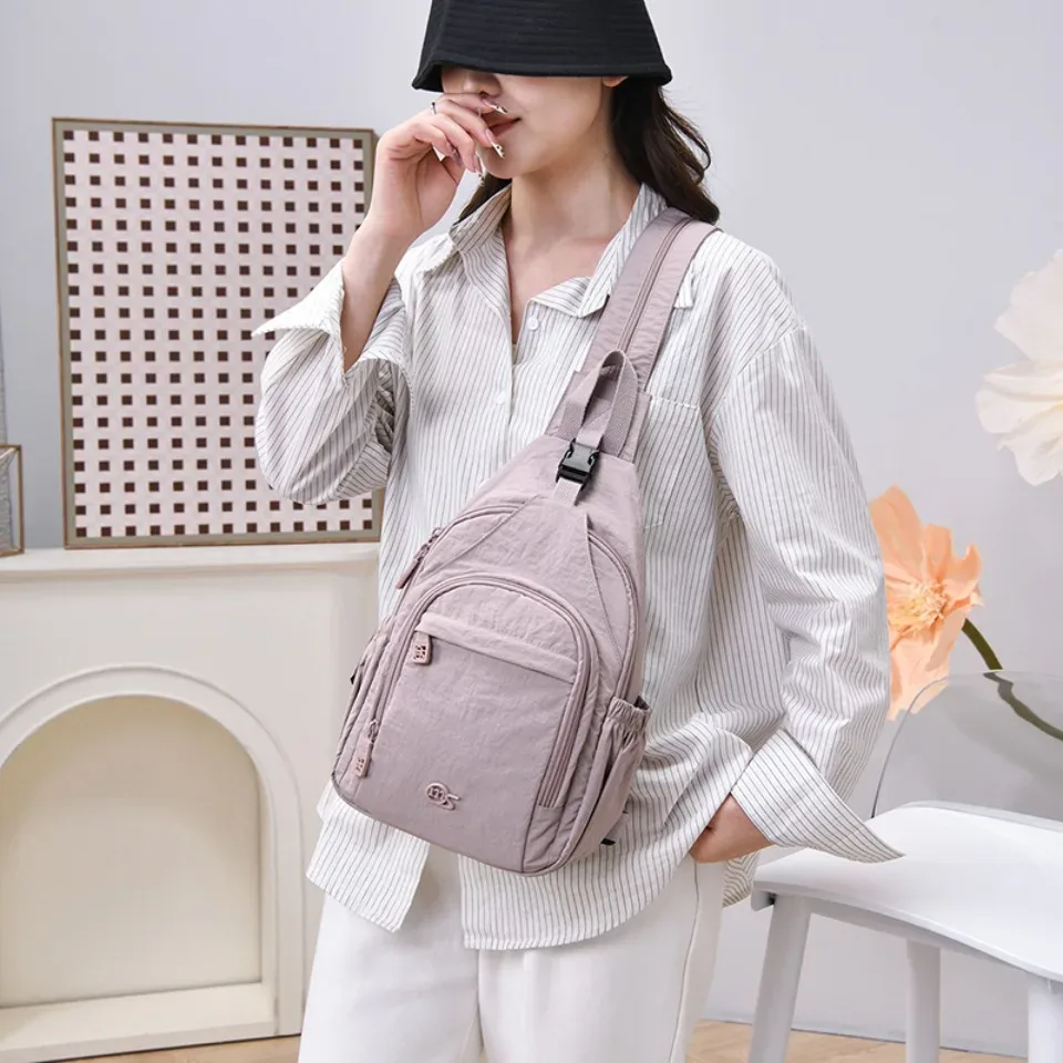 sac à bandoulière multifonctionnel 3-en-1 pour femme, convertible en petit sac à dos et sac banane, sac à main léger en nylon