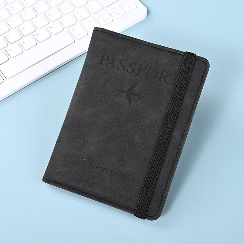 porte-passeport, couverture de passeport avec emplacement pour cartes de crédit, étui portefeuille pour passeport, indispensable pour les voyages, blocage rfid, en cuir, pour voyage a