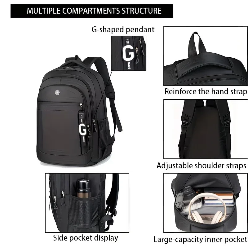sac à dos antivol pour ordinateur portable, idéal pour un usage quotidien, design spacieux multi-poches, sac à dos imperméable adapté aux hommes d'affaires et aux étudiants