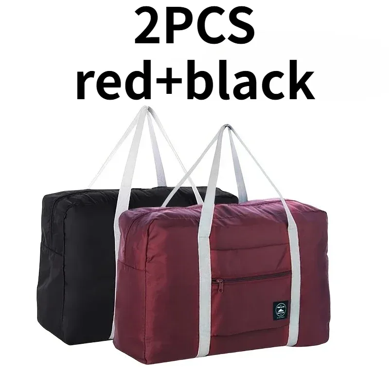 lot de 2 sacs de voyage pliables pour compagnies aériennes, sac de cabine, sac de week-end, sac de nuit, sac de transport pour l'hôpital, sac de sport pour femmes et hommes
