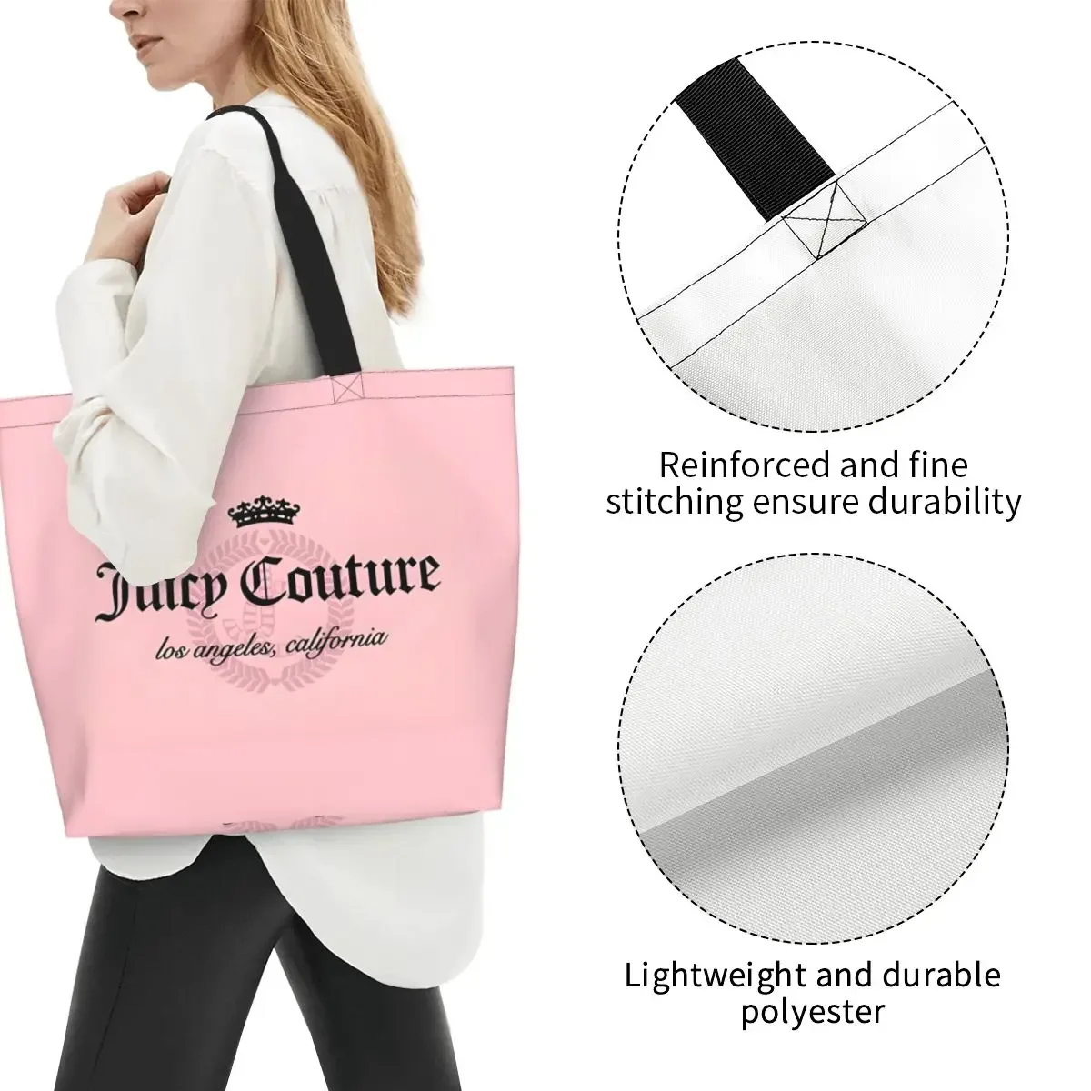 sac de shopping j-juicy-c-couture, sac à bandoulière pour femme, sacs fourre-tout décontractés pour femme
