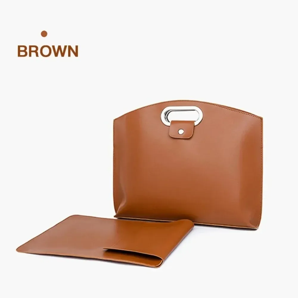 sac fourre-tout simple en pu pour documents de bureau, couleur unie, sac pour ordinateur portable, sac de fichiers, sac à main de grande capacité, sac d'ordinateur pour femmes