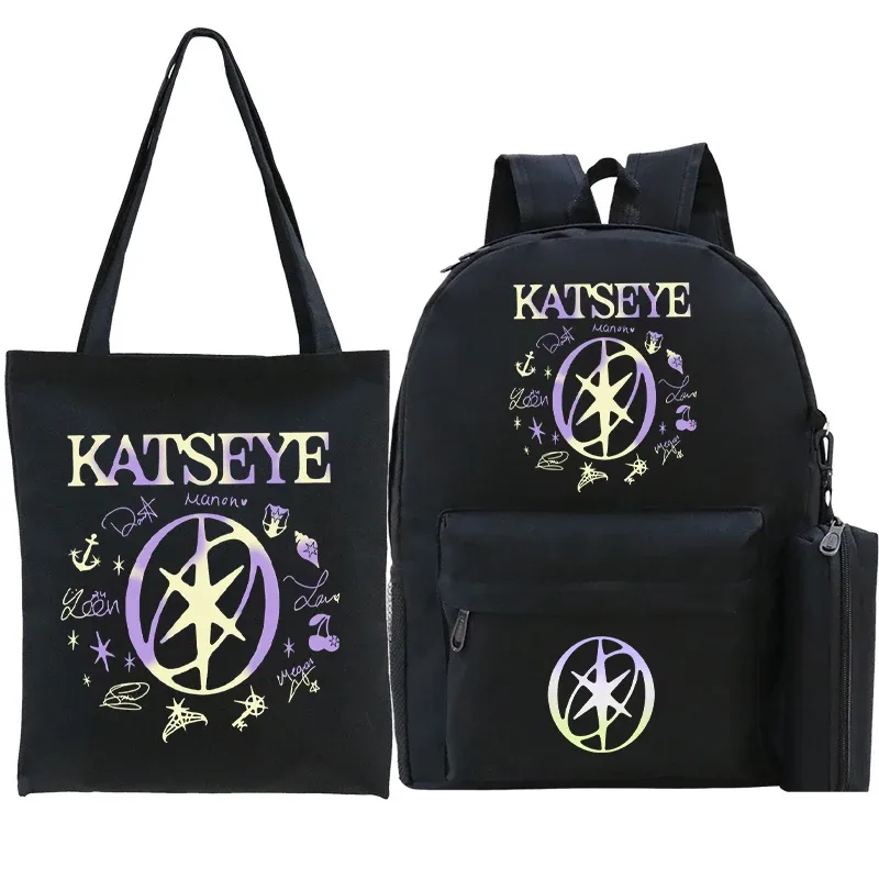 ensemble de sacs à dos kpop group katseye pour adolescentes, cadeaux de rentrée scolaire, sac de voyage coréen ulzzang katseye pour femmes