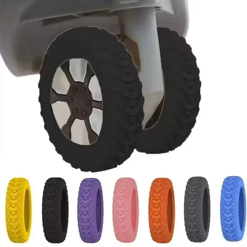 protège-roues de bagages de voyage en silicone texturé épais, anti-bruit, 8 pièces, accessoires de bagages
