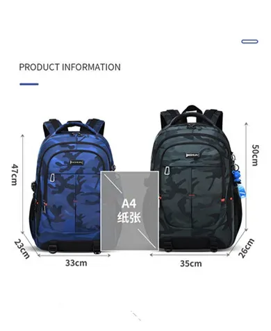 Nouveau Sac à Dos de Voyage Camouflage 2025 pour Hommes, 2 Tailles, Sac à Dos Grande Capacité pour Étudiants et Garçons
