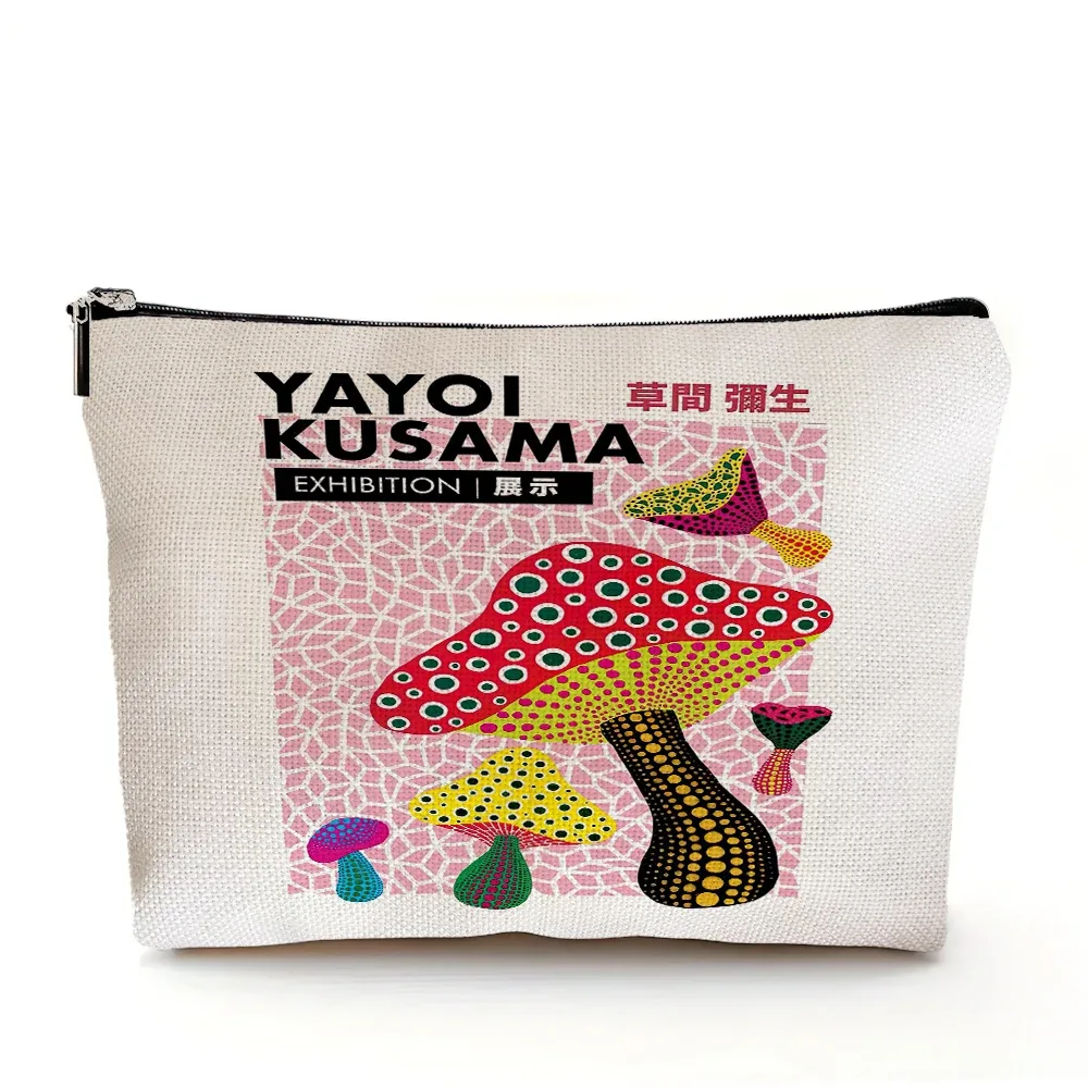 yayoi kusama dame sac à main de mariage sacs de maquillage art japonais fille sac cosmétique double impression femmes organisateur de voyage portefeuille enfant