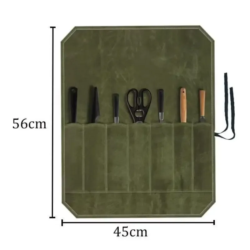 étui à couteaux de chef en toile cirée, plusieurs compartiments, sac de rangement durable pour outils de cuisine, étui de transport pour la cuisine à domicile et en extérieur