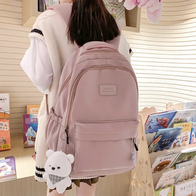 sac à dos de grande capacité étanche pour femme, cartable pour ordinateur portable, sacs d'école, sac de livre de voyage pour fille mignonne, mode féminine, nouveau