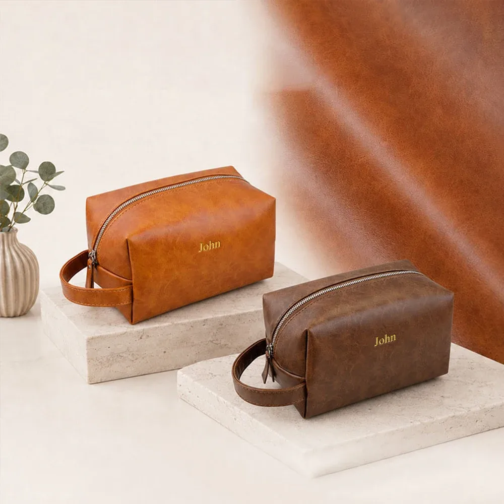 trousse de toilette pour homme personnalisable avec nom, sac de rangement portable pour les soins de la peau, sac de rangement multifonctionnel pour le maquillage