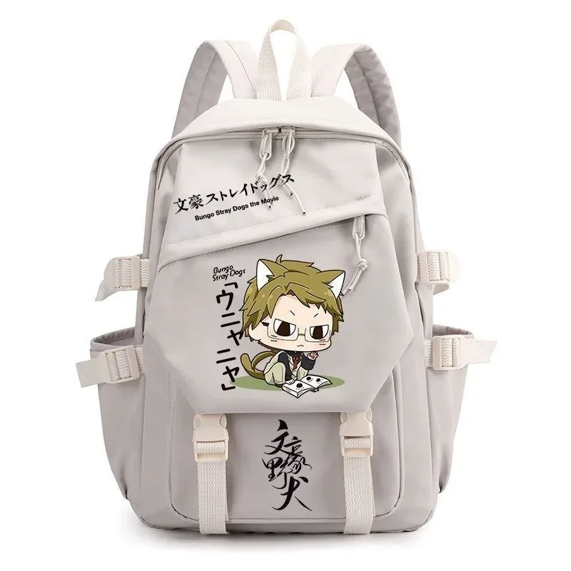 sac à dos anime bungo stray dogs cartoon, cartable pour adolescents, cartable pour hommes et femmes, mode cosplay, ordinateur portable, voyage en plein air, mochila