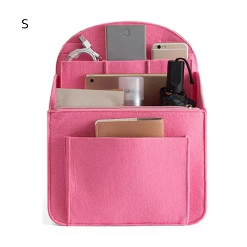 insert de sac à dos portable en feutre, petit sac de rangement pour cosmétiques, organisateur de maquillage, séparateur de sac de voyage, sac à bandoulière compatible avec divers sacs