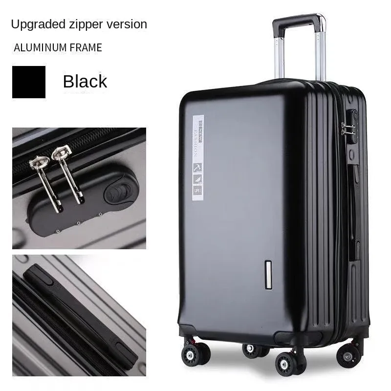 valise à main avec cadre en aluminium, 20 22 24 28 pouces, bagage roulant, cabine de voyage, boîtier de chariot, sac de voyage, verrouillage par mot de passe, fermeture éclair
