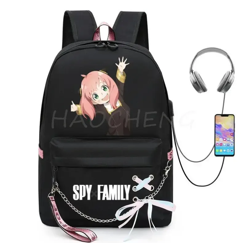 spy x family anya forger anime sac à dos pour femmes kawaii design étudiant école sac à bandoulière toile jeunesse voyage en plein air sac à dos