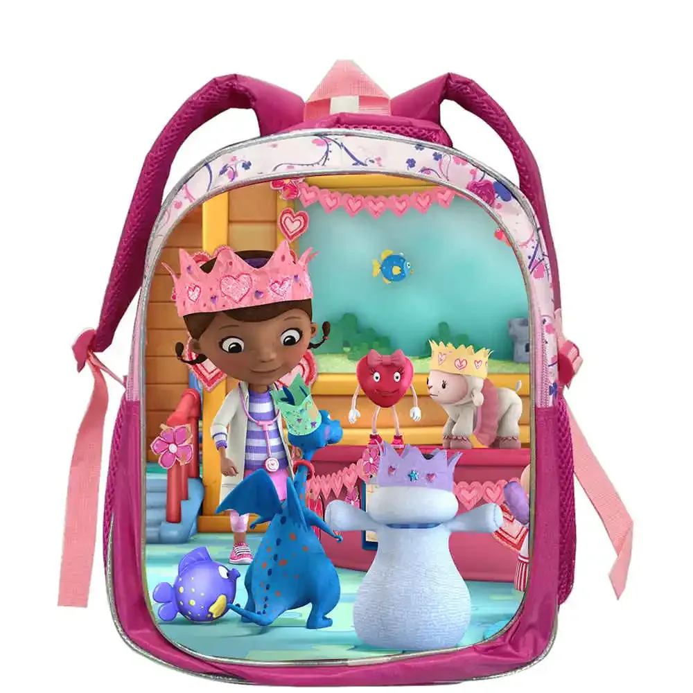 sac à dos d'école doc mcstuffins pour garçons et filles, 12 pouces, sac à dos pour élèves de maternelle, sac à dos à la mode pour étudiants, mochila