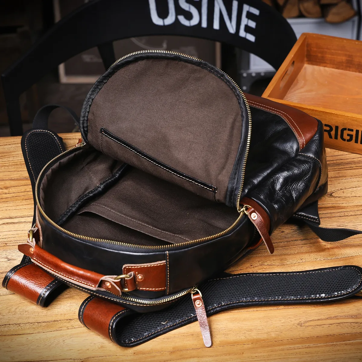 s.worker – sac à dos en cuir véritable pour hommes, sacs d'école décontractés en cuir de vache de qualité supérieure, sacs pour ordinateur portable de 15 pouces, sac à dos de voyage, cadeau pour hommes
