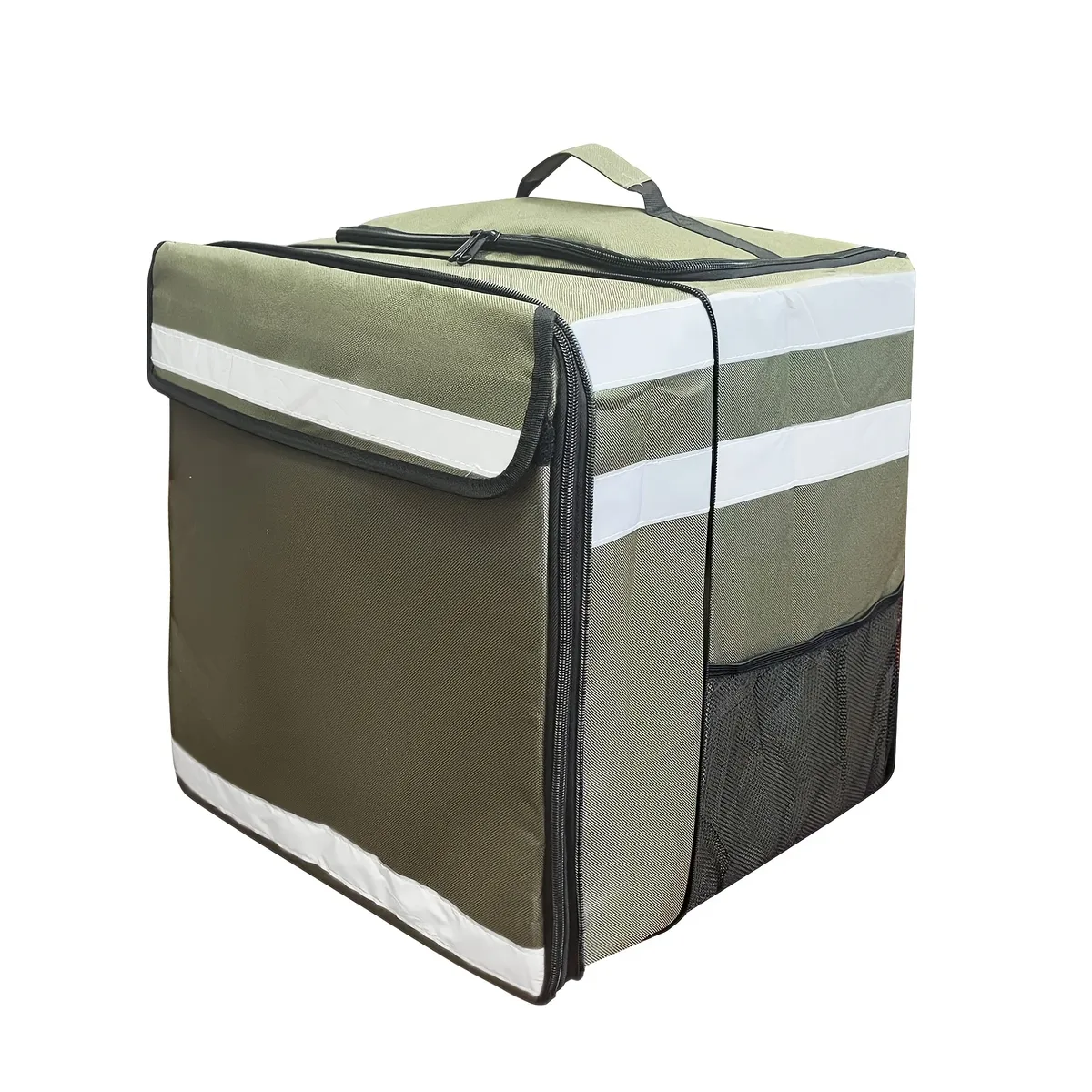 sac à dos isotherme extensible pour livraison de pizzas, grand format, avec bandes réfléchissantes, compartiments, maintien de la température, utilisation en extérieur