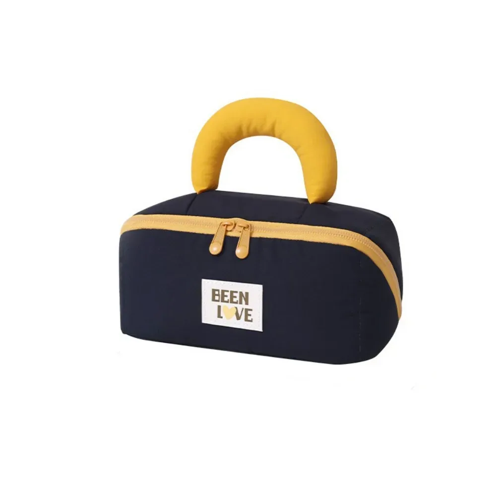sac de rangement grande capacité en coton doux, anti-éclaboussures, avec double fermeture éclair, sac de maquillage portable à compartiments