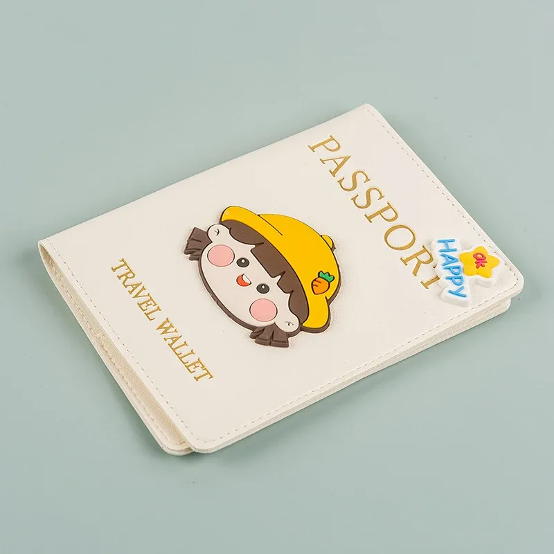 couverture de passeport de dessin animé, portefeuille de voyage pour garçon et fille, étui de passeport en pu, couverture de protection pour passeport sur les passeports