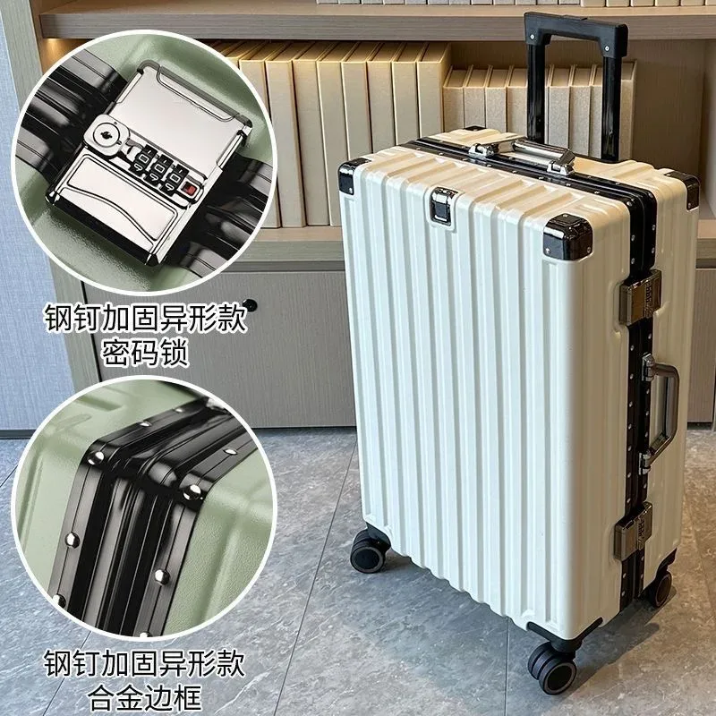 valise rigide à roulettes tendance, grande capacité, silencieuse, pour hommes et femmes, bagage de luxe à emporter à bord.