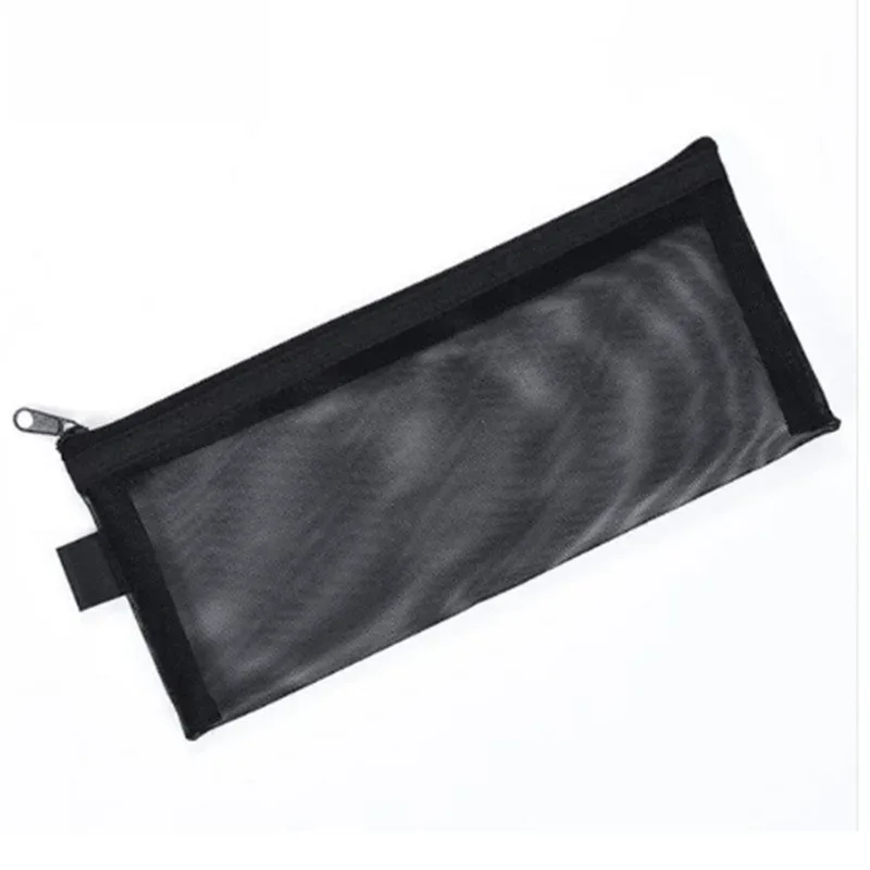trousse de toilette décontractée avec fermeture éclair pour femme, trousse de maquillage en maille transparente, trousse à cosmétiques de voyage, trousse de maquillage noire, poudres de stockage d'évaluation