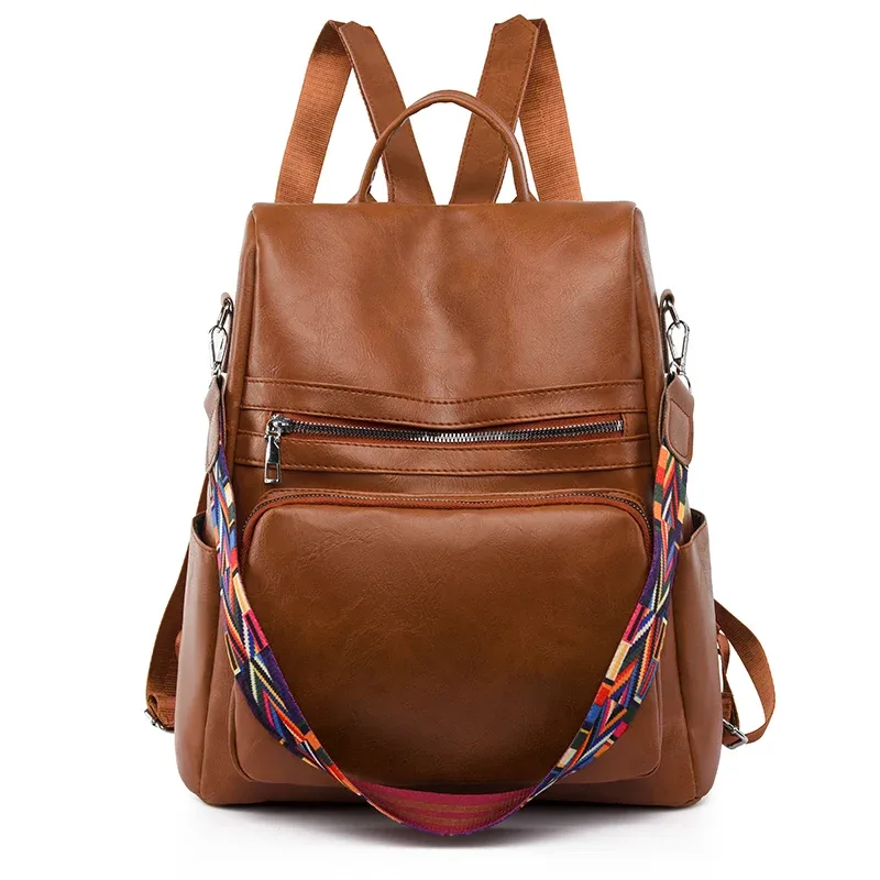 Sacs à dos en cuir solide pour documents pour femmes, sacs initiés par la femme, sac d'école pour filles, sac à dos de voyage pour dames, sac à dos, haute qualité