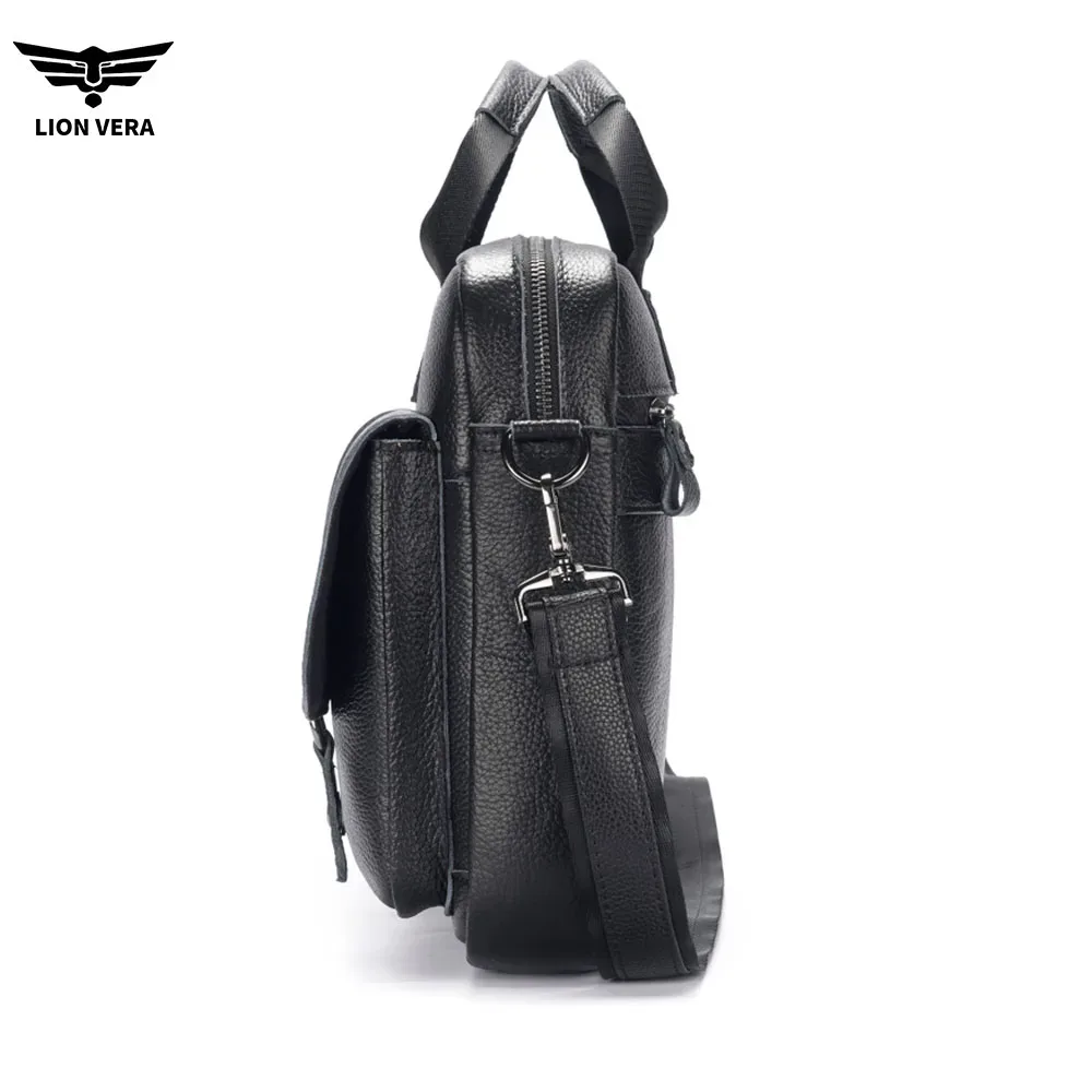 lion vera sac à main en cuir véritable pour homme, sac de travail décontracté, sac de transport portable, sac bandoulière, sac pour ordinateur portable de 15,7 pouces