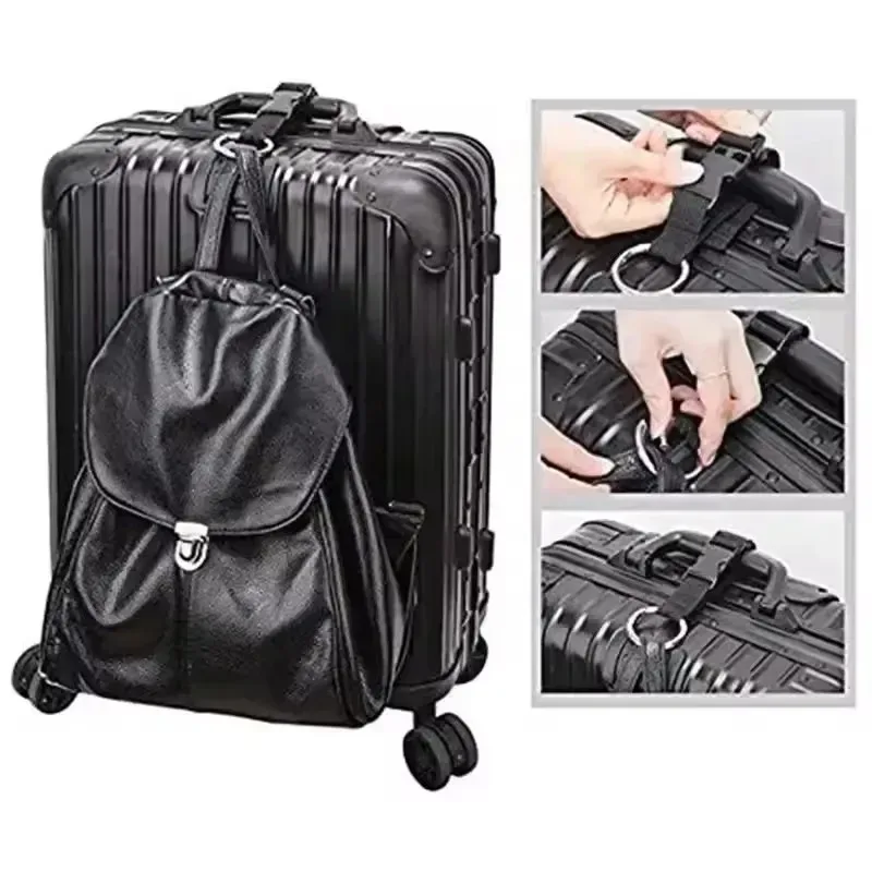 sangle de bagage add-a-bag multifonctionnelle portable en nylon avec boucle de déverrouillage en alliage de zinc pour les voyages et la randonnée en plein air
