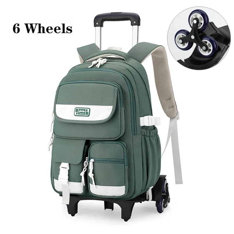 sac à dos d'école à roulettes pour adolescentes, cartable à roulettes, sacs de voyage pour étudiants et enfants, notification