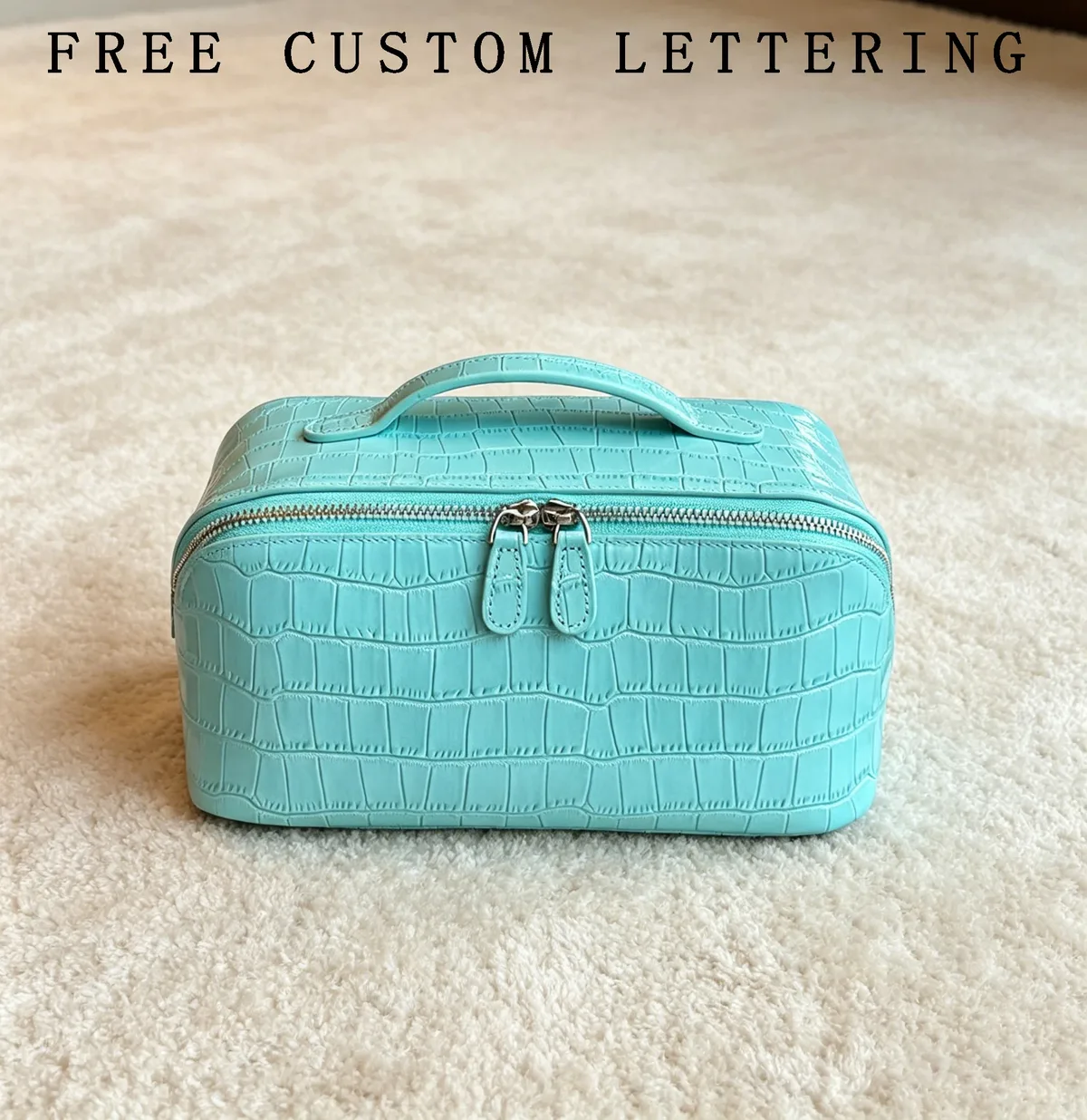 sac à cosmétiques en cuir véritable à motif crocodile, nouveau sac de toilette de voyage portable de luxe en c