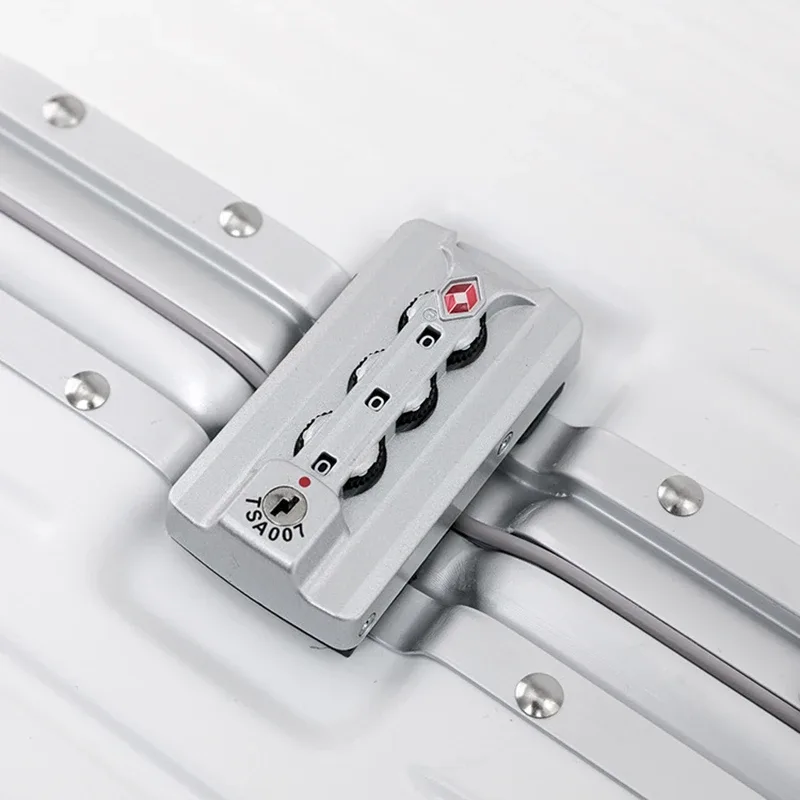 Valise de grande capacité de 36 pouces avec porte-gobelet, valise à roulettes épaissie pour homme, valise de voyage à cadre en aluminium de 28 pouces pour femme