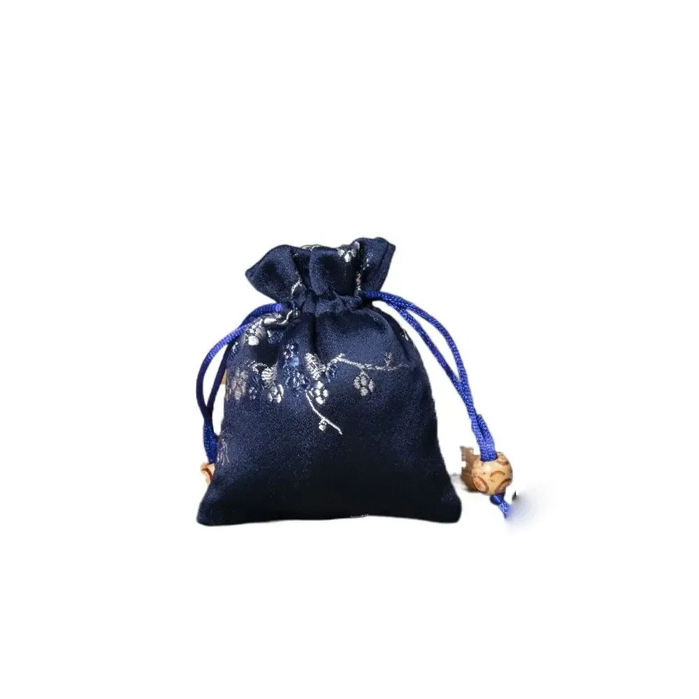 sac de rangement rétro en satin pour femmes, sachet de fleurs brodées, sac de bonbons, cravate, sac d'emballage de bijoux, fête