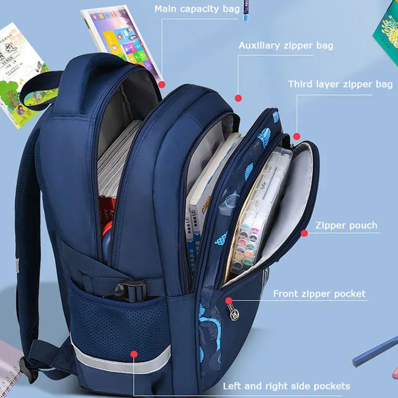 sacs d'école orthopédiques pour enfants, sacs à dos imperméables pour filles et garçons, cartable primaire pour enfants, mochila infantil escolar