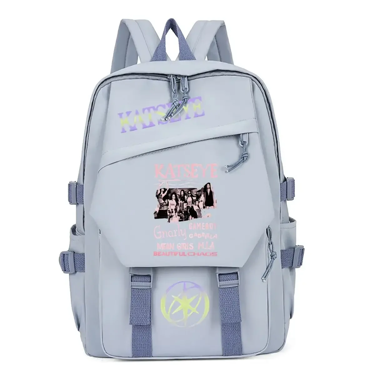 sac à dos d'école imprimé kpop katseye pour adolescentes, sac à dos de grande capacité pour étudiantes, sac à dos de mode pour femmes, sac à dos de voyage
