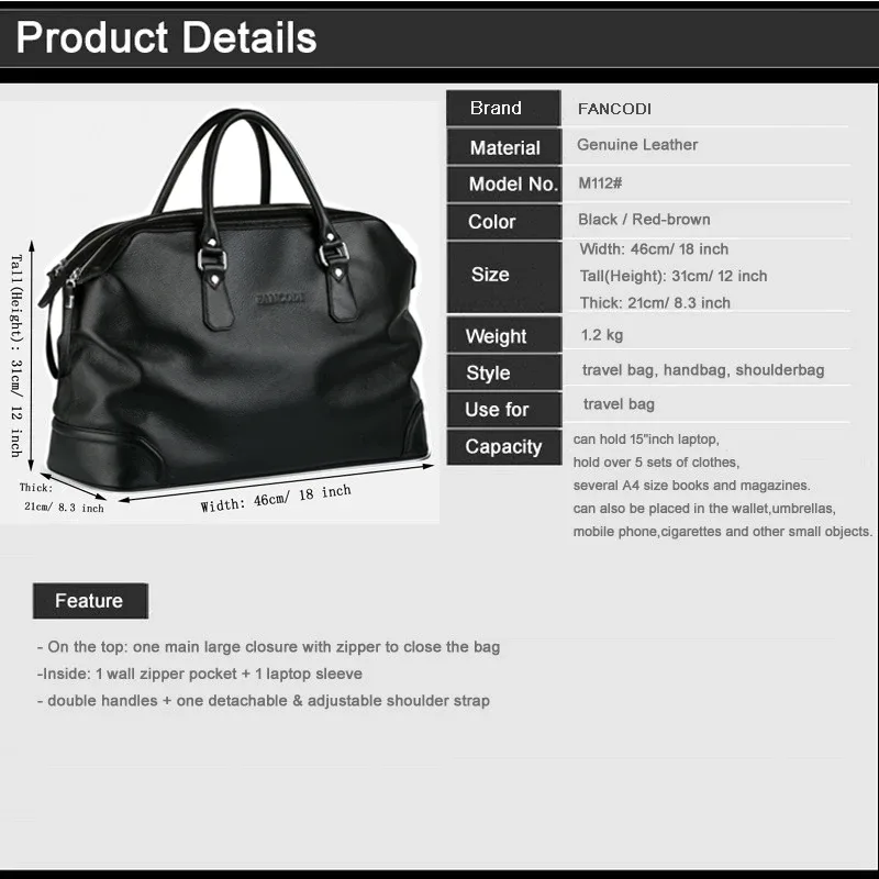 sac de voyage de luxe pour homme en cuir véritable, sac de voyage en cuir pour homme, sacs de week-end, sac à bandoulière pour la nuit, sac fourre-tout masculin noir