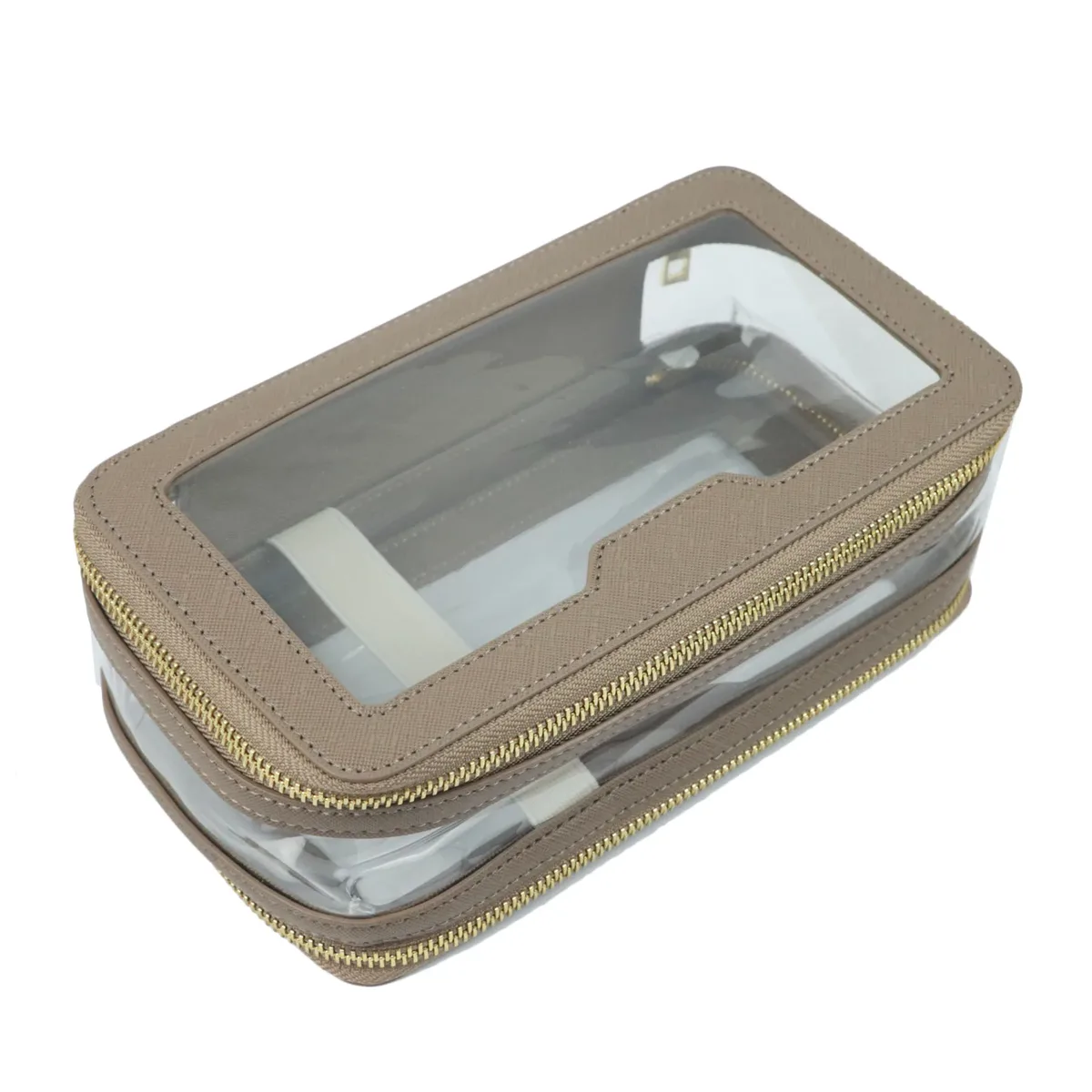 sac à cosmétiques de voyage en cuir saffiano personnalisé, trousse de toilette étanche à la mode, nouveau sac de rangement de maquillage, sac à cosmétiques en tpu transparent