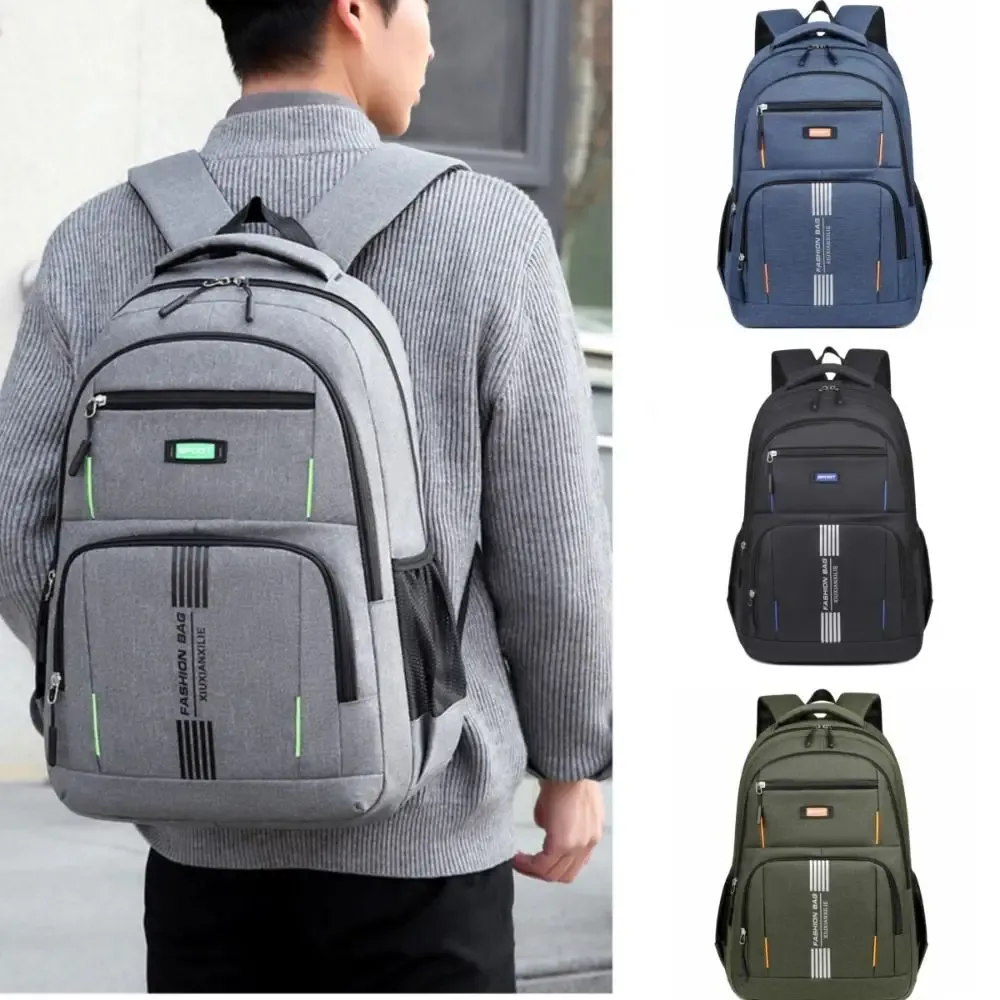 sac à dos multi-couches de style neutre avec poches superposées, sac à dos décontracté pour les voyages d'affaires, sac pour ordinateur portable, imperméable