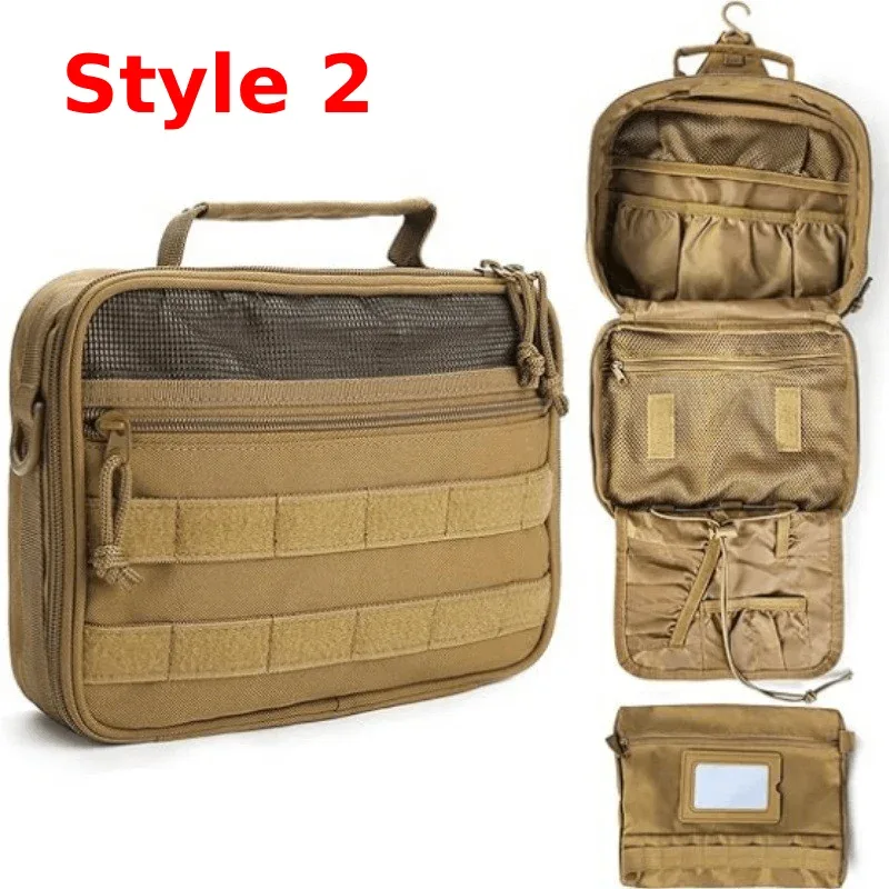 sac de toilette tactique pour hommes, organisateur de voyage imperméable, trousse de maquillage pour femmes, pochette de rangement pour cosmétiques avec crochet de salle de bain.
