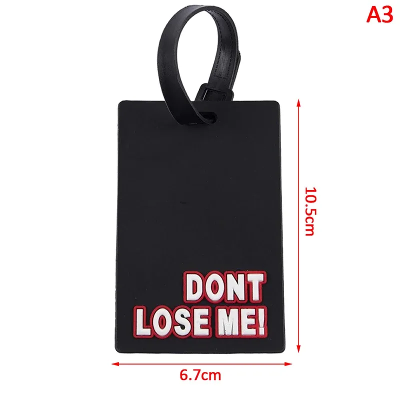 étiquettes de bagage en silicone de style dessin animé, étiquette de voyage portable, étiquette de valise, lettre créative, pas votre sac, accessoires de voyage mignons, mode