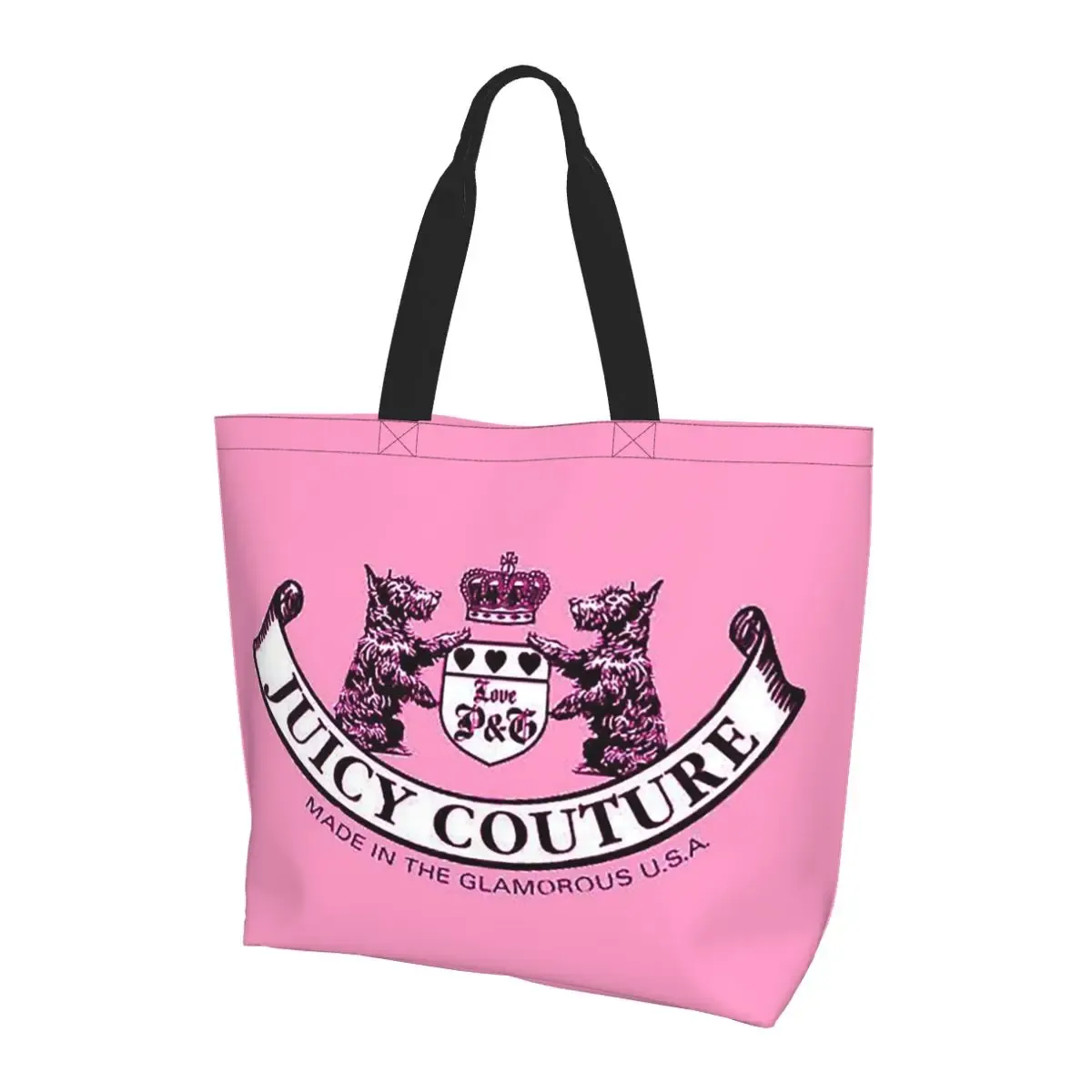 sac fourre-tout classique juicy couture en toile, grande capacité, sac à bandoulière, sac de courses pour femmes
