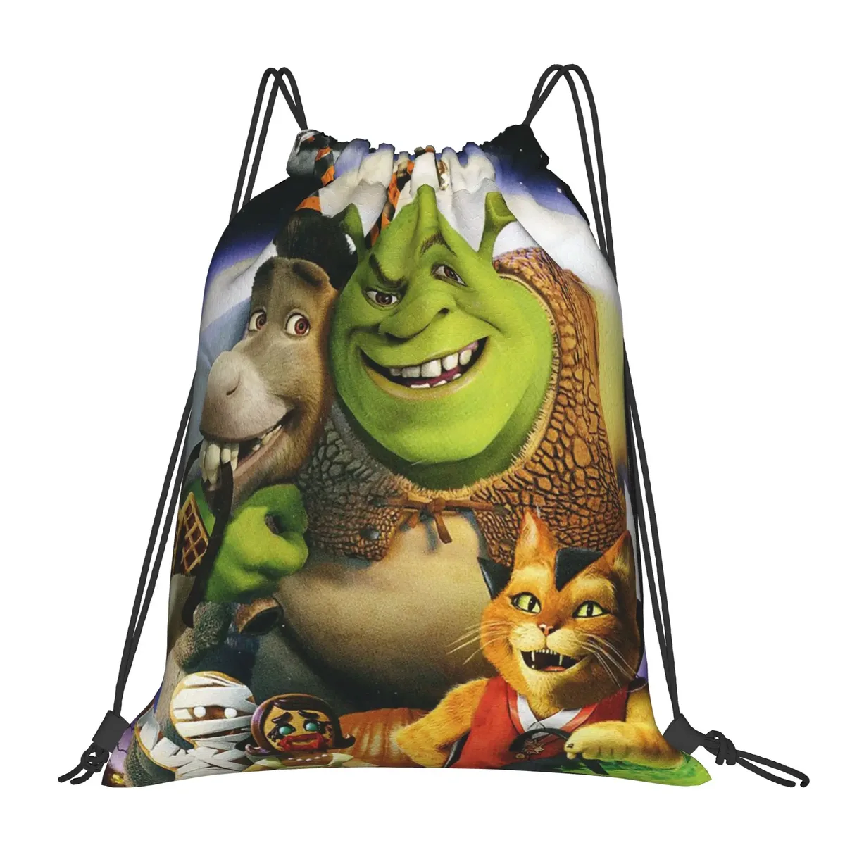 sac à dos à cordon shreks memes, sac de sport résistant à l'eau, sac à cordon avec visage drôle d'anime pour le yoga, 36 cm (largeur) x 43 cm (hauteur)