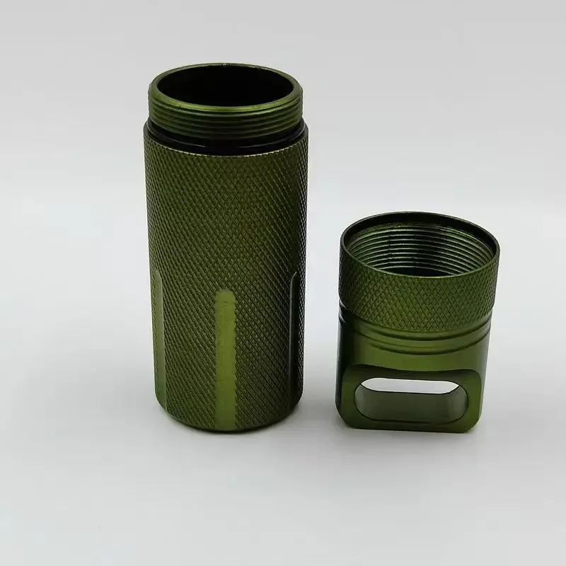 boîte de rangement étanche pour sac à dos, fixation d'extérieur, bouteille de médicaments portable, accessoire de porte-clés cylindrique scellé en alliage d'aluminium