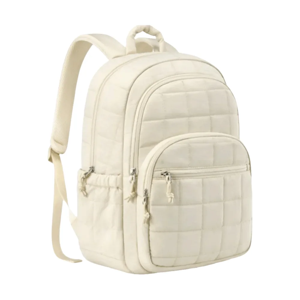 sac à dos de voyage unisexe créatif, matelassé à carreaux, tendance, pour étudiants, sac d'école durable, couleur unie, sac à bandoulière de voyage à motif de dessin animé