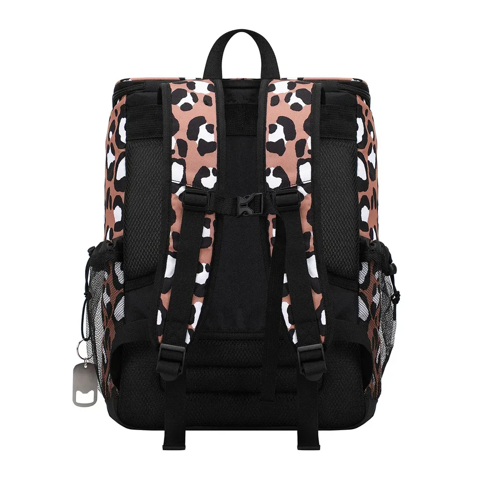 léopard refroidisseur sac à dos doux isolé sac isotherme plage étanche oxford refroidisseur déjeuner sac à dos pour randonnée canettes de shopping été
