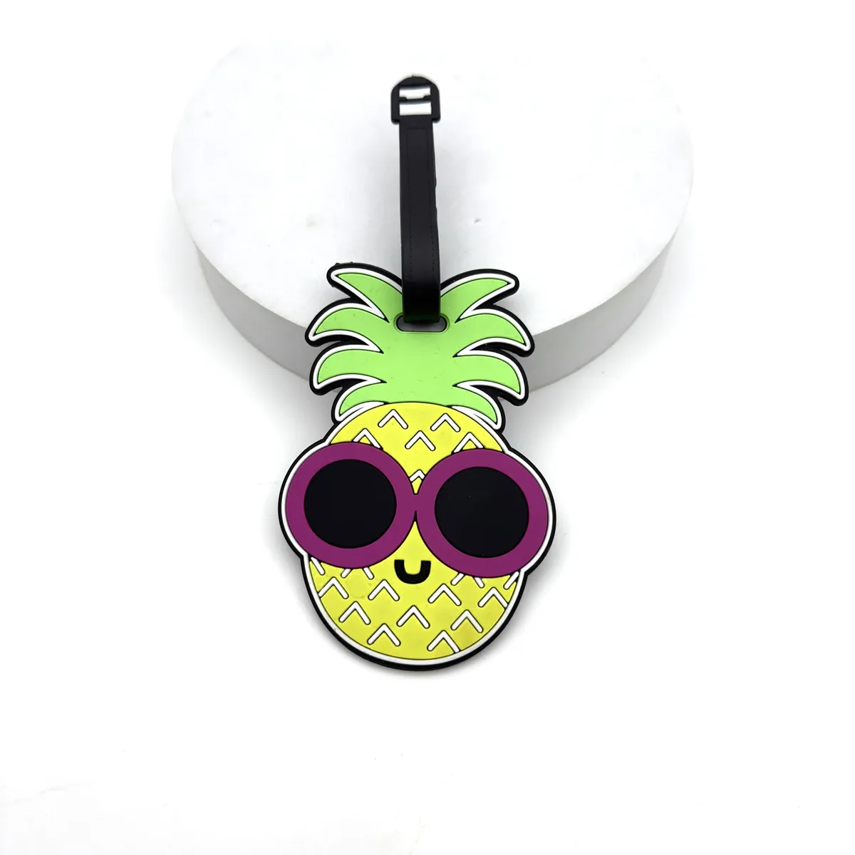 étiquette de valise ananas mignonne, accessoires de voyage, étiquette de bagage en gel de silice, support d'identification de valise, étiquette d'embarquement, 1 pièce/2 pièces/6 pièces