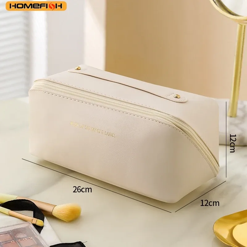 homefish trousse de rangement cosmétique de luxe à fermeture éclair, organisateur de maquillage portable de voyage, trousse de toilette pour femmes